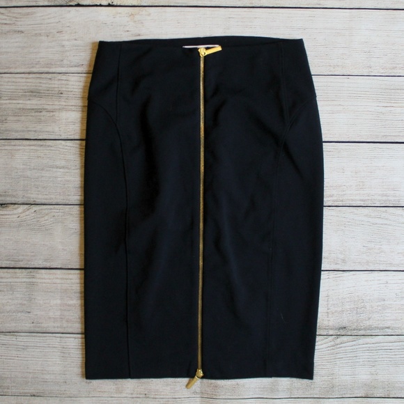 Michael Kors Navy Knit Pencil Skirt Zipper Detail - Picture 1 of 2